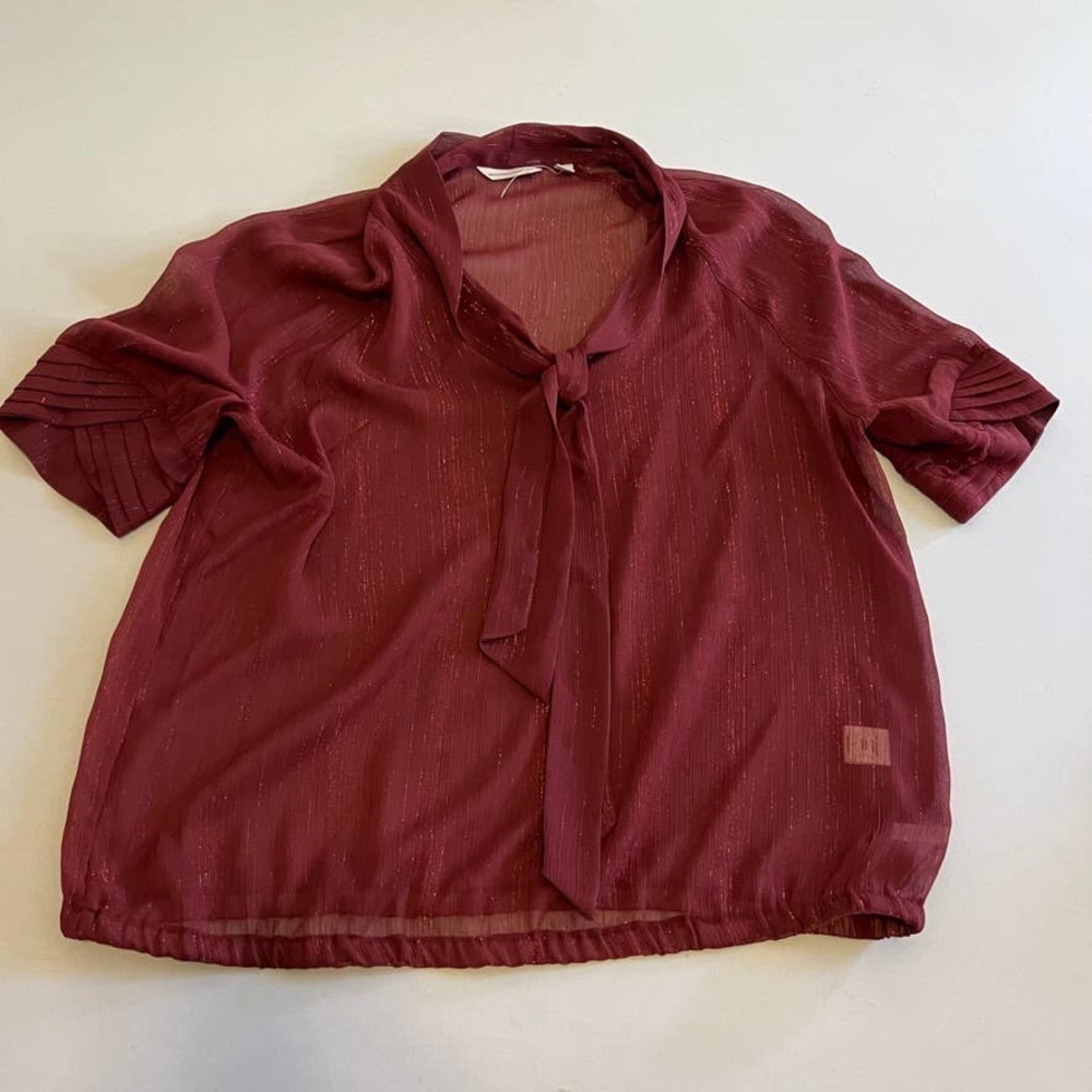 NEW York & Company Maroon metallic top L